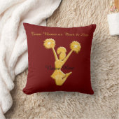 あずき色および金ゴールドのパーソナライズな年長の応援のギフト クッション (ブランケット)