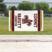 あずき色および金ゴールドの応援の垂直旗 横断幕 (インサイチュ)