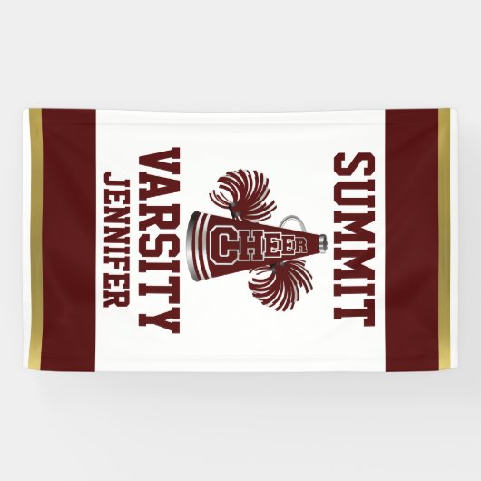 あずき色および金ゴールドの応援の縦の旗2 横断幕 (横)