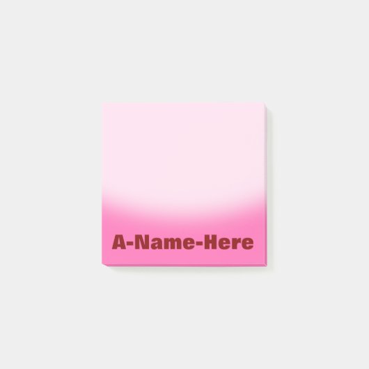 あずき色のはっきりしたな名前のショッキングピンクの背景 ポストイット (正面)