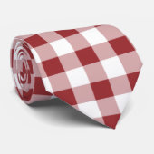 あずき色のチェック模様のパターン ネクタイ (ロール)
