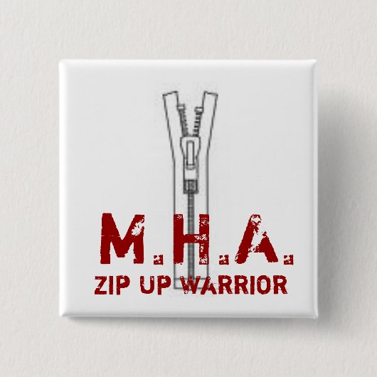 あずき色のフード付きスウェットシャツの軍隊の正方形Pin 缶バッジ (正面)