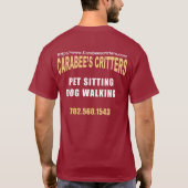 あずき色の短いティー Tシャツ (裏面)