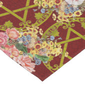 あずき色の花を持つ美しいダビデの星 ショートテーブルランナー (コーナー)