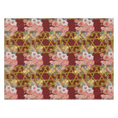 あずき色の花を持つ美しいダビデの星 テーブルクロス (正面(横))