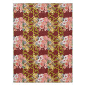 あずき色の花を持つ美しいダビデの星 テーブルクロス (正面)