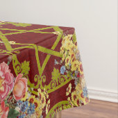 あずき色の花を持つ美しいダビデの星 テーブルクロス (インサイチュ)