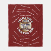 あずき色の野球のコーチのギフトのすべてのプレーヤーの名前 フリースブランケット (正面)
