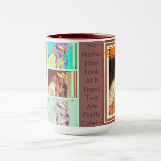 あずき色は15のozのコンボのマグのカスタムコーヒーを作成します マグカップ (中央)