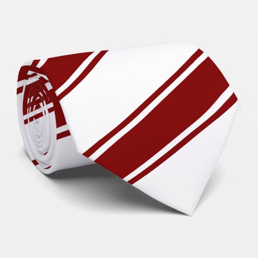 あずき色及び白く厚く、薄い対角線のストライプのタイ ネクタイ (ロール)