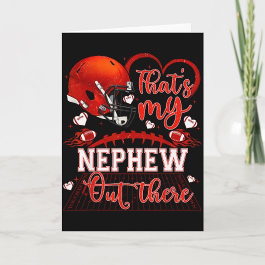 あそこに甥っ子がいるの面白いサッカーおばさんおじさん カード (正面)