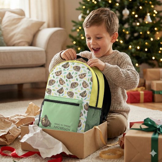 あそつるの中にスロースのリュックサック プリントバックパック