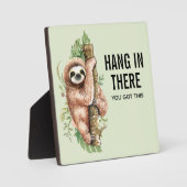 あそつるの茶色の水色のナマケモノ フォトプラーク (正面)