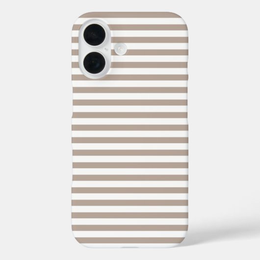 あたたかいタウペとホワイトのキュートな横ストライプ Case-Mate iPhoneケース (裏面)