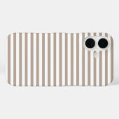 あたたかいタウペとホワイトのキュートな横ストライプ Case-Mate iPhoneケース (裏面 (横))