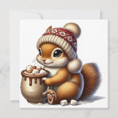あたたかいリスとホットココアと冬の帽子 シーズンカード (正面)