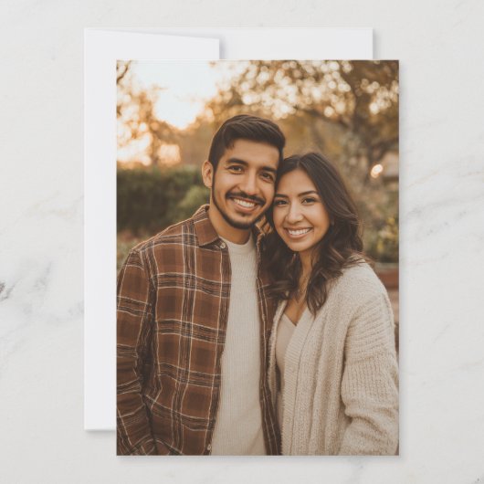 あたたかい土系のカジュアルな写真 招待状 (正面)