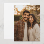 あたたかい土系のカジュアルな写真 招待状 (正面/裏面)