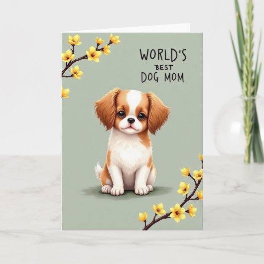 あたたかい母の日の子犬のカード カード (正面)
