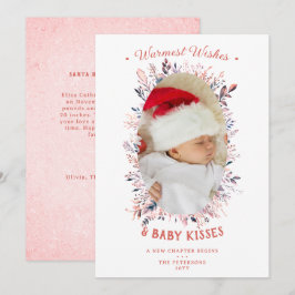 あたたかい願いと赤ちゃんのキス 休日のお知らせ ピンクのアナウンス シーズンカード