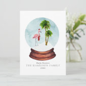 あたたかい願い フラミンゴ スノーグローブ クリスマス (スタンド正面)