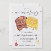 あたたかくてふわふわのセーター ホリデー クリスマスパーティー 招待状 (正面)