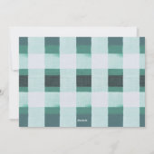 あたたかくて居心地が良いチェック柄のモダンな写真スクリプト シーズンカード (裏面)