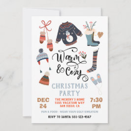 あたたかくて居心地の良い冬のパーティークリスマス衣類 招待状
