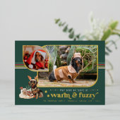 あたたかくて、ふわふわ * ペットのホリデー写真カード 箔シーズンカード (立ち正面)