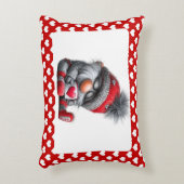 あたたかくて、ほのぼのする" 眠たそうな小人 | 冬のカカオ アクセントクッション (正面(垂直))