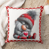 あたたかくて、ほのぼのする" 眠たそうな小人 | 冬のカカオ クッション (ブランケット)