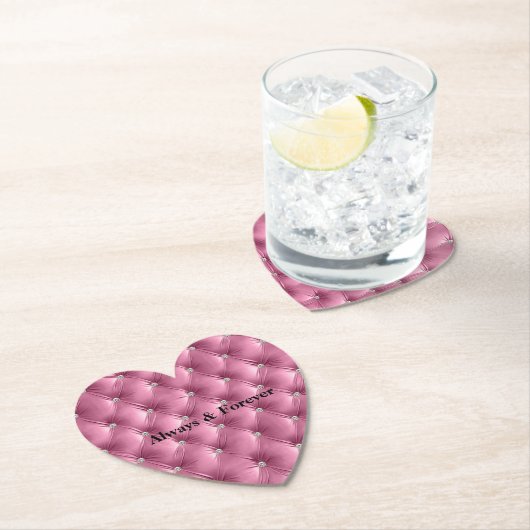 あたたかさと上品さを兼ね備えたソフトピンクのフェイクベルベット ペーパーコースター (インサイチュ)