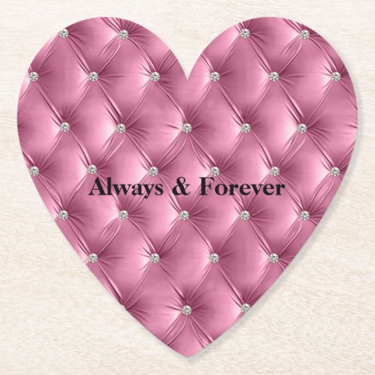 あたたかさと上品さを兼ね備えたソフトピンクのフェイクベルベット ペーパーコースター (正面)