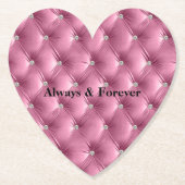 あたたかでおしゃれなソフトピンクのフェイクベルベット ペーパーコースター (正面)