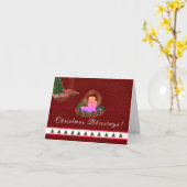 あたたかなアドベントのキャンドルがついたクリスマスカード カード (黄色い花)