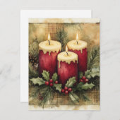 あたたかなクリスマスのキャンドル シーズンカード (正面/裏面)