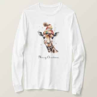 あたたかなクリスマスのキリン、カスタム Tシャツ
