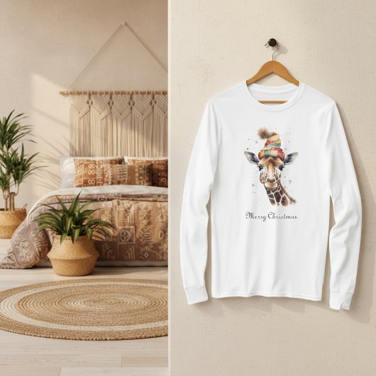 あたたかなクリスマスのキリン、カスタム Tシャツ