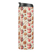 あたたかなクリスマスのココアとジンジャーブレッドのパターン タンブラー (回転右)