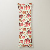 あたたかなクリスマスのココアとジンジャーブレッドのパターン ボディピロー (裏面 (縦))