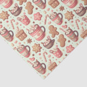 あたたかなクリスマスのココアとジンジャーブレッドのパターン 薄葉紙 (詳細)