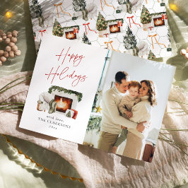 あたたかなクリスマスのホリデー写真 シーズンカード