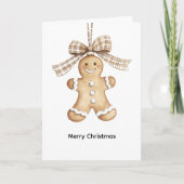 あたたかなクリスマス かわいい ハッピー シナモン クッキー カード (正面)