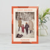 あたたかなビンテージ レッド プラッド フレーム 写真 シーズンカード (スタンド正面)