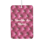 あたたかなピンクのフェイクベルベット カーエアーフレッシュナー (正面)