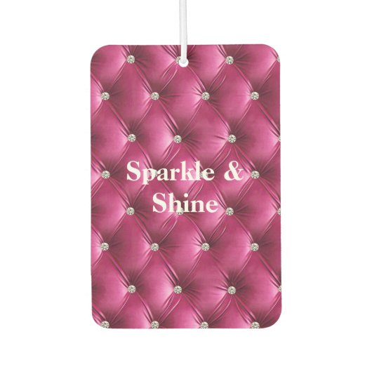 あたたかなピンクのフェイクベルベット カーエアーフレッシュナー (正面)