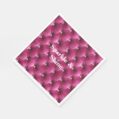 あたたかなピンクのフェイクベルベット スタンダードランチョンナプキン (角)