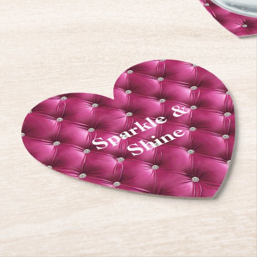 あたたかなピンクのフェイクベルベット ペーパーコースター (アングル)