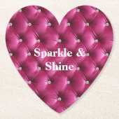 あたたかなピンクのフェイクベルベット ペーパーコースター (正面)