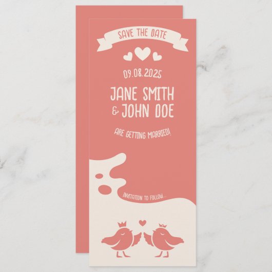 あたたかなピンクの鳥の歌 セーブザデート (正面/裏面)